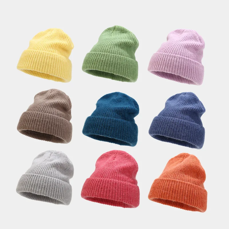 

2022 Rabbit Unisex Woman Winter Hat Knitted Solid Color Autumn Beanies Woman Men Warm Rabbit Fur Skullies Female
