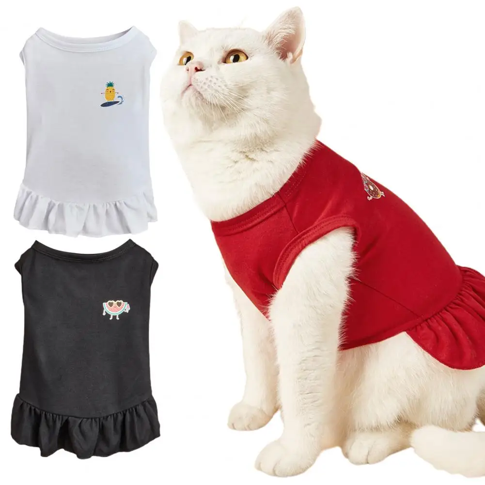 

Милое Платье для питомца, пуловер, впитывающее пот платье для кошки, летняя одежда с двумя ногами, милый наряд, одежда для кошки для маленьких собак