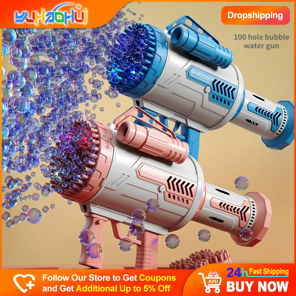 

New Hundred-hole Big Bubble Machine Childrens Gatling Bubble Machine Toys Porous Bubble Machine Blowing Bubbles Outdoor Toys