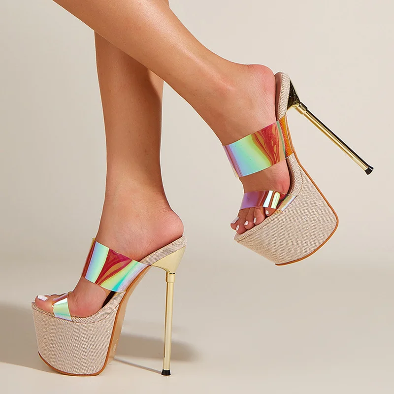 

Женские прозрачные сандалии из ПВХ, с открытым носком, на платформе