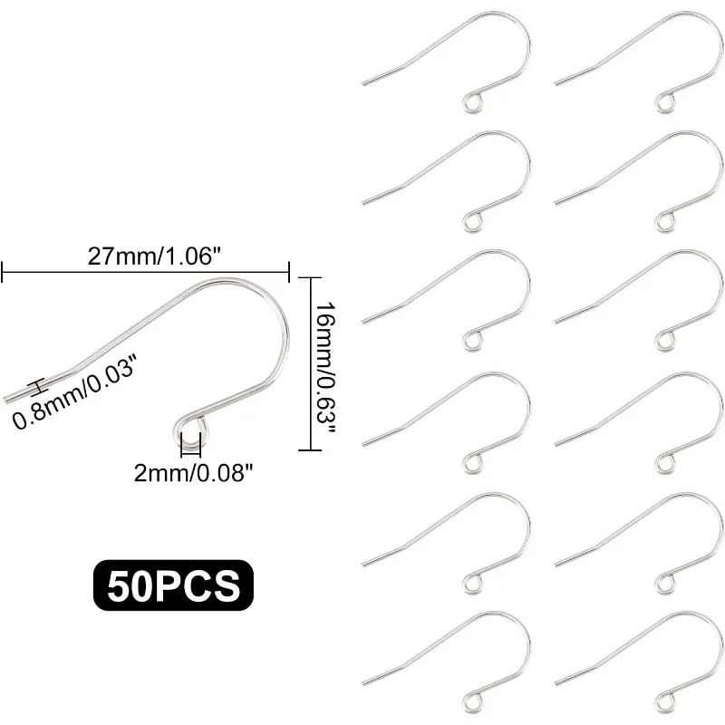 Серьги-Крючки из нержавеющей стали с катушкой 16x27x500 мм 2 0 8 шт.