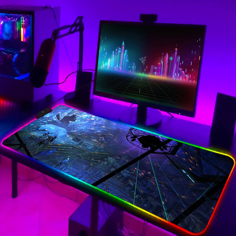 

RGB игровой коврик для мыши Disco Elysium, светящийся игровой коврик для клавиатуры, шкафа с подсветкой, коврик для мыши со светодиодной подсветкой ...