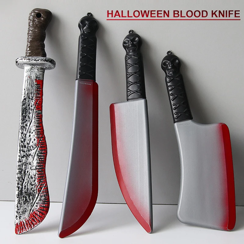 Ручная поддельная пила кровавое оружие нож страшные украшения на Хэллоуин для
