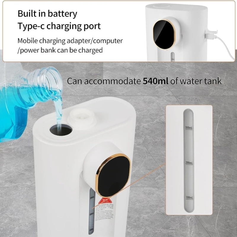 

Automatic Mouthwash Dispenser with LED Display, Wall Mounted Bottle and Magnetic Cups Convenient and Hygienic Care
