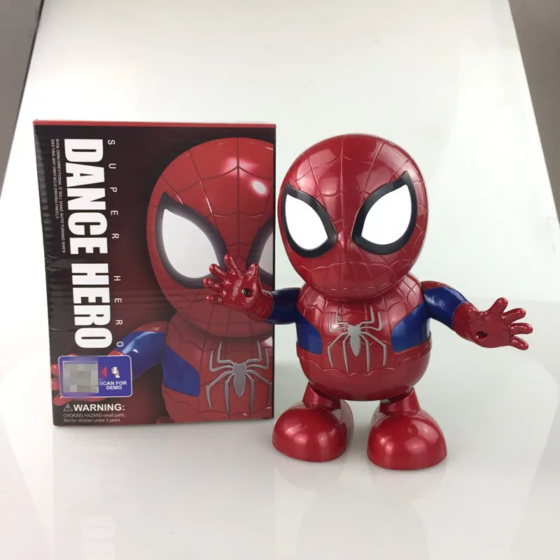 S Sing Sound Led Spiderman Avengers Ironman Super Heros Robot Action Anime Figure Baby Kid Gifts Toys
