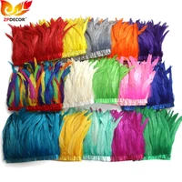 zpdecor wholesale 20 25 cm rooster feathers trim use in clothing design