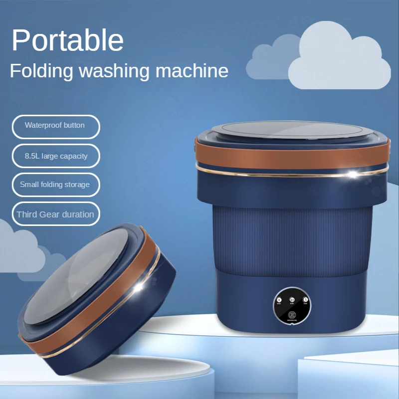 2023 New Wave Wheel Hand Washing Underwear Baby Clothes Hosiery Washing Machine Compact Folding Washing Machine