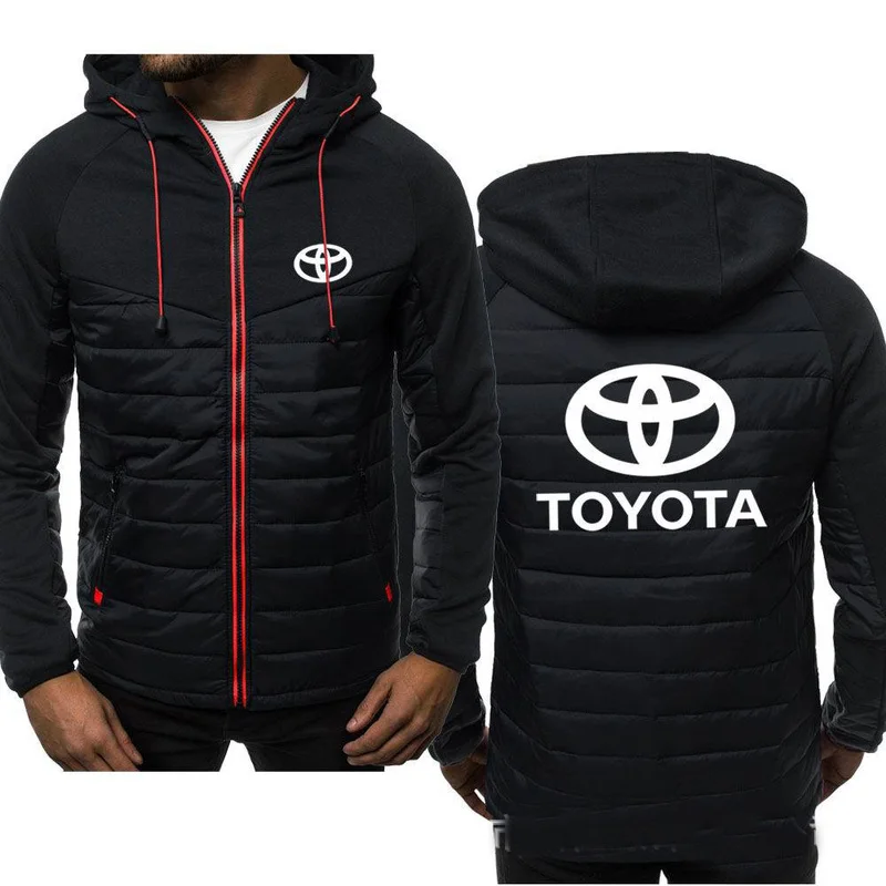 

2021 Winter Men's Hoodies Toyota Logo Coat Zipper Hooded Jacket Cotton Coat Slim Fit Fashion Thicken Warm Outwear Man Tracksuit