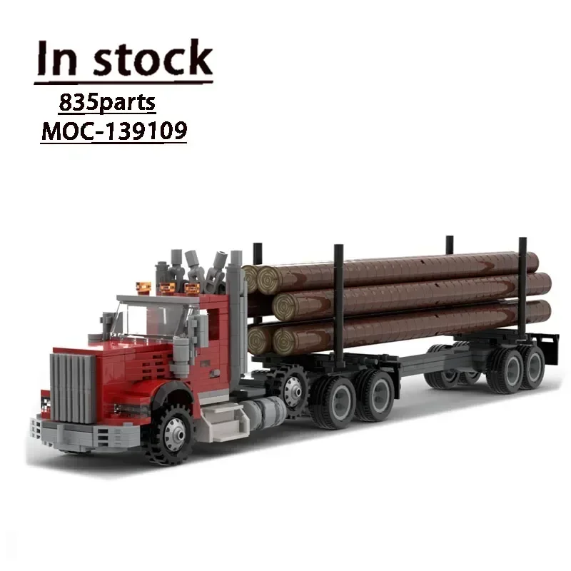Фото MOC- 139109   Бревенчатый грузовик в сборе, сращивание строительного блока, модель 825, детали строительного блока, детские строительные блоки на день рождения, игрушка в подарок №1