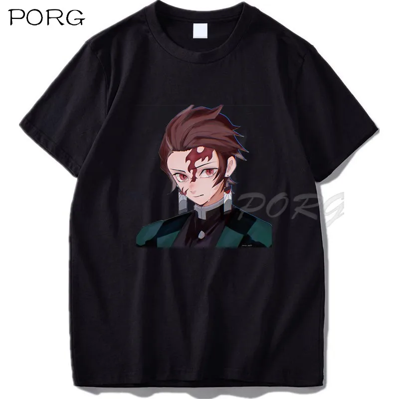 

Demon Slayer Tanjirou Nezuko Tsuyuri Kanawo Cartoon Anime T-shirt Black Men's Clothes Cotton Aesthetic Clothing Graphic Tees