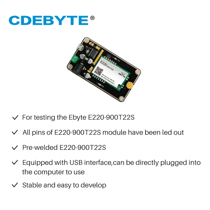 CDEBYTE LLCC68 LoRa Test Board Module 868MHz 915MHz Test Kit USB Interface and Antenna UART Wireless Module  E220-900TBL-01