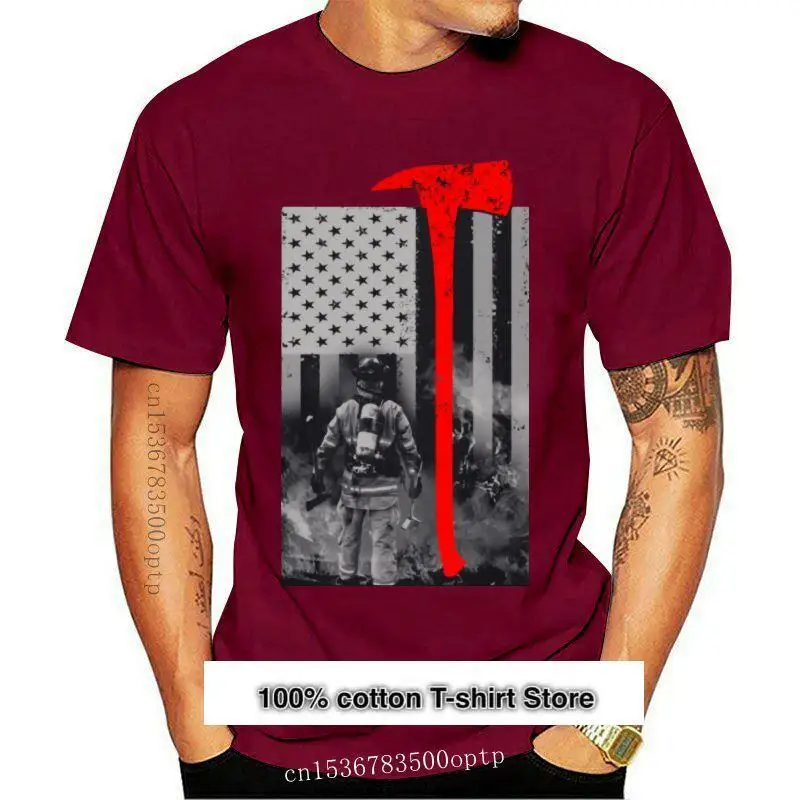 

Camisetas de algodón de 100% para hombre, camisa con estilo de bombero con la bandera de EE. UU., nuevo diseño 2021