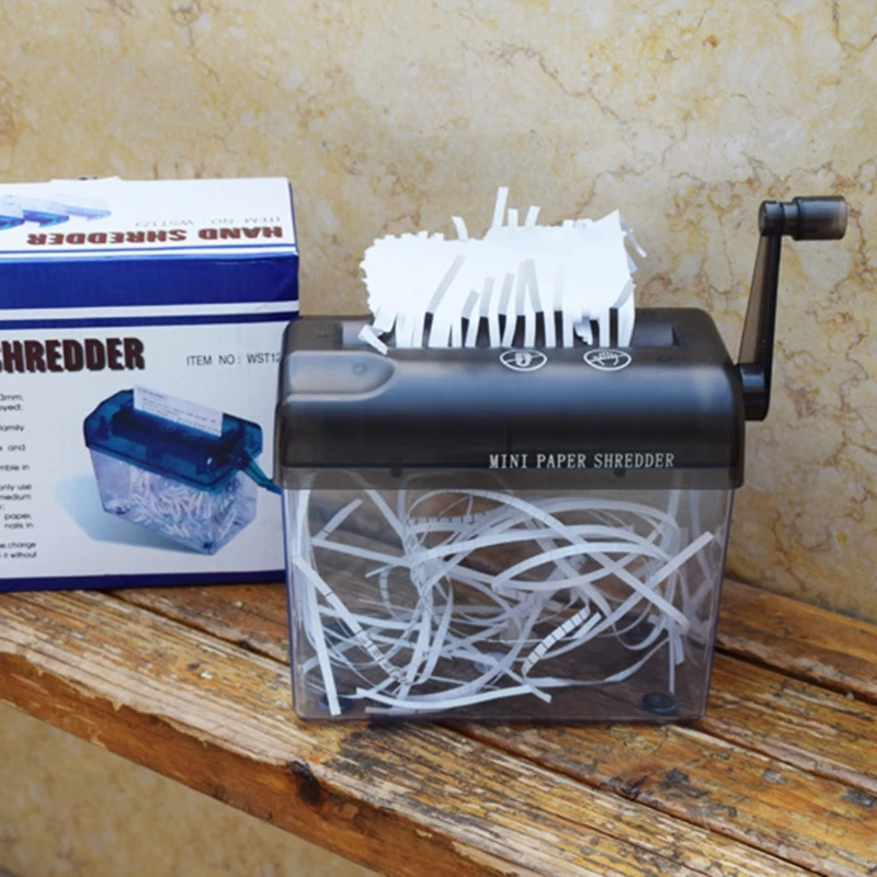 Mini Manual Shredder Portable A6 Hand Paper Cutting Shredder Strip-cut Machine Office Teaching Supplies Durable Cutter