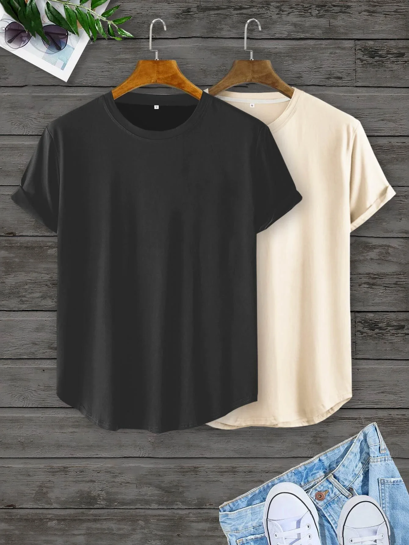 

Men 2 Pack Solid Crew Neck Tee