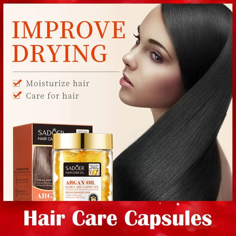 

Smooth Silky Hair Vitamin Capsule Keratin Complex Oil Moroccan Damaged Hair Anti-Loss Hair Hair Oil Repair Serum Treatment B8Z3