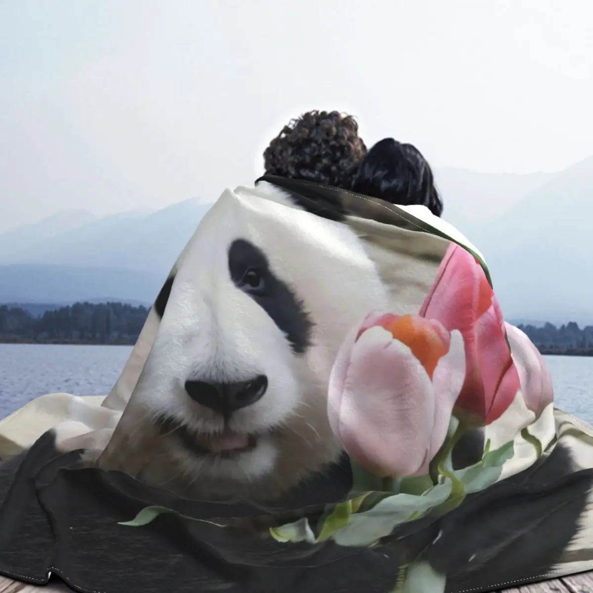 Одеяло Huahua Panda с милыми животными всесезонное моющееся в машине настраиваемое