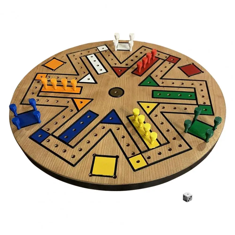 Деревянный набор модного ясного печатного Людо Шахматный набор Портативное летающее шахматное поле Развитие социальных навыков для детей.