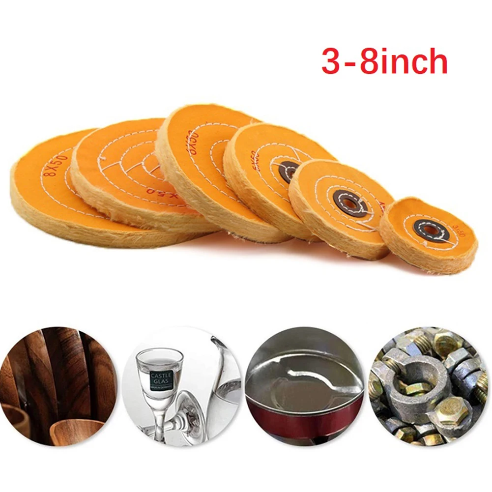 

1pc Polishing Cloth Wheel 3-8in Polishing Buffing Wheel Cotton Lint Cloth Jewelry Mirror Metal Stainless Steel Polishing Wax