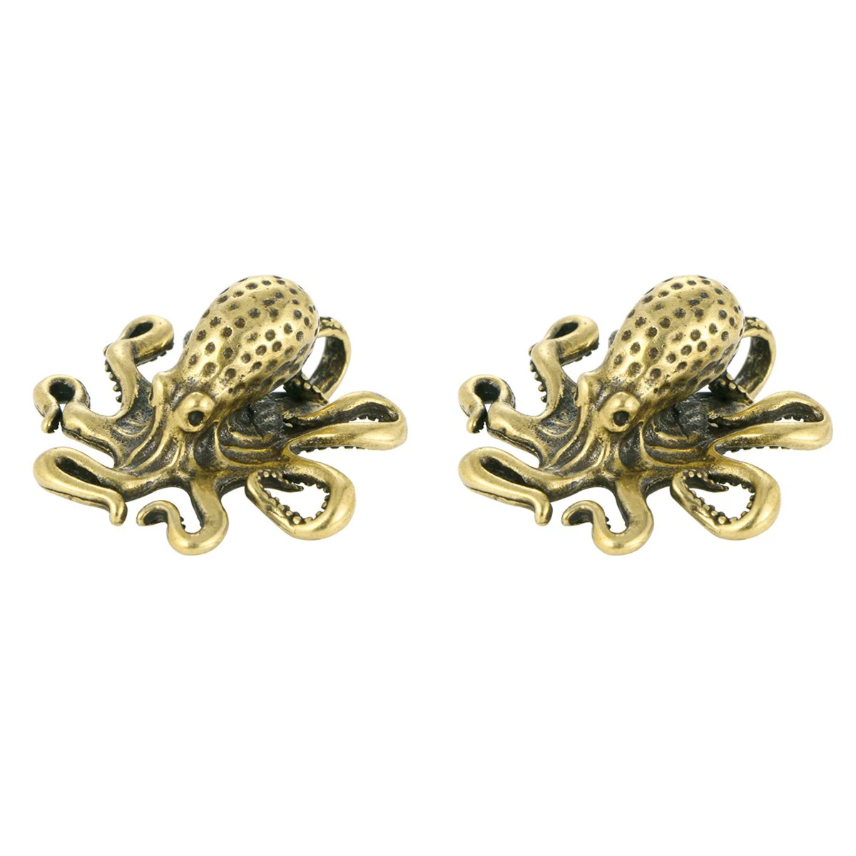 

2 Pack Brass Octopus Craft Figurine Car Dashboard Decorations Baby Desktop Ornament Adornment Indoor Tabletop Small Home