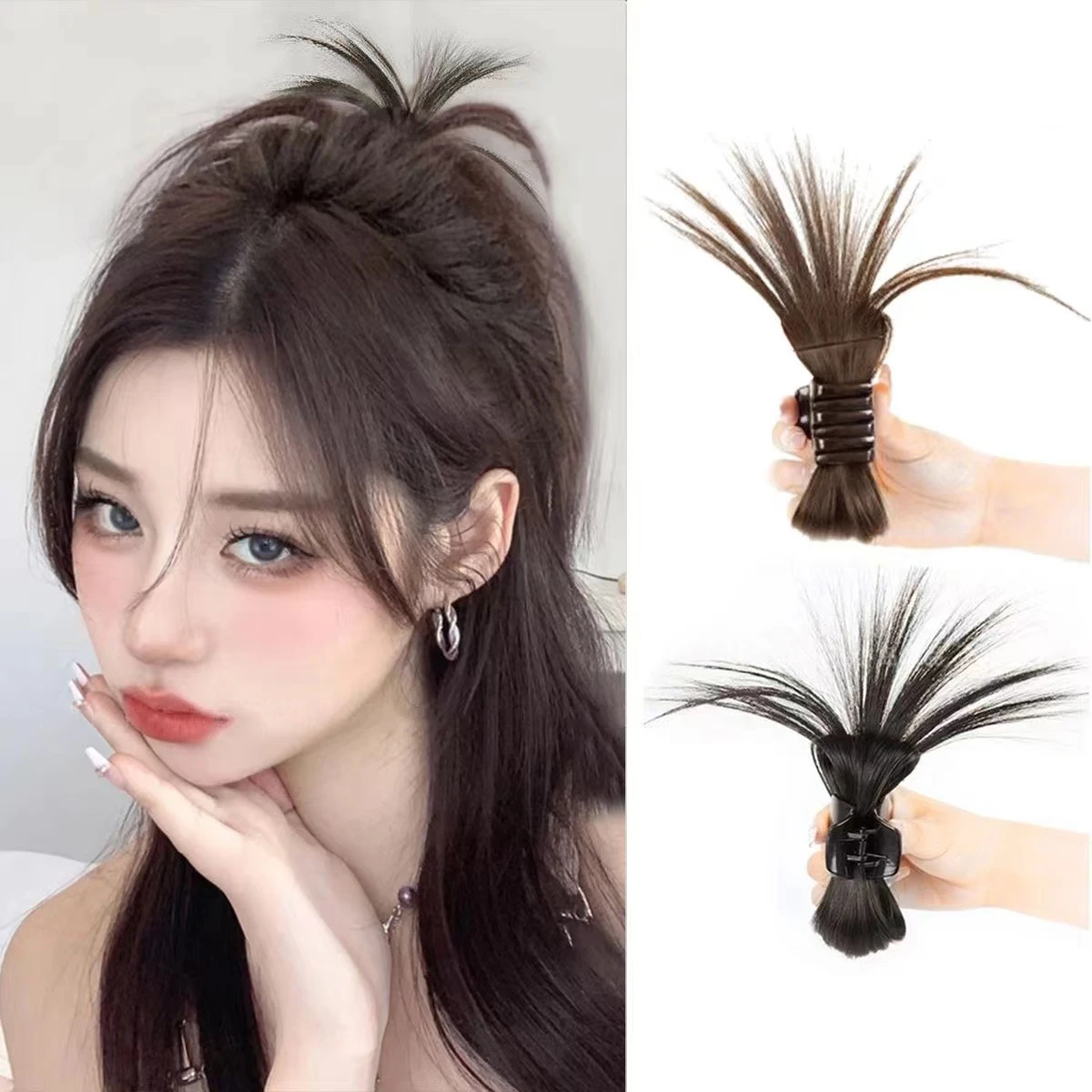 

Y2K Synthetic Wig Hair Claw Clip For Women Bun Chignon Claws Fashion Updo Ponytail Hairpiece Hair Pieces Accessories Crab Clamp