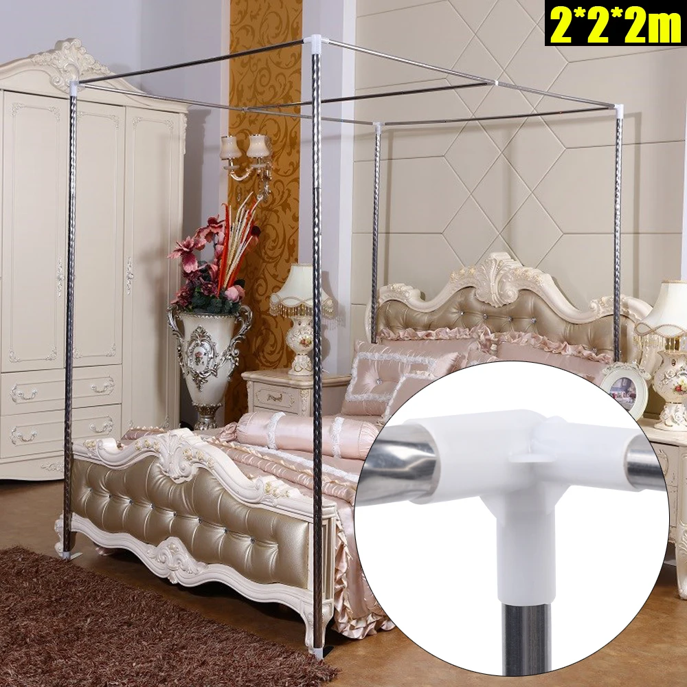 Bed Frame Post Stainless 4 Corner Mosquito Netting Frame Bracket Support