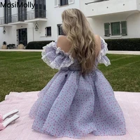 mosimolly 2022 summer dress chic floral princess dress palace ruffle mini dress ball gown dress female vestidos