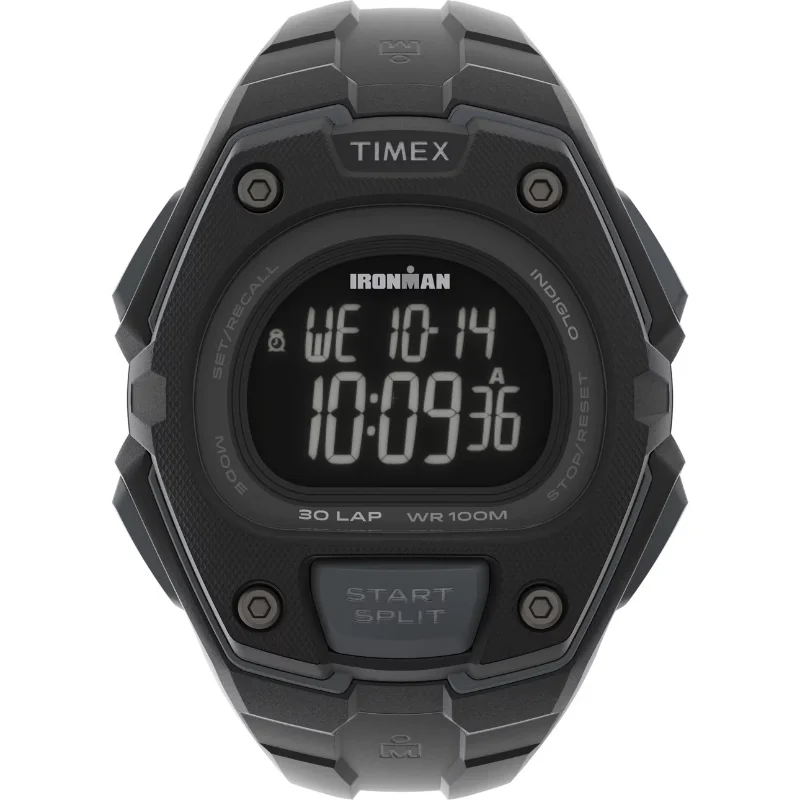 

TIMEX Men's Classic 30 Oversized Black/Negative 45mm Sport Watch, Resin Strap