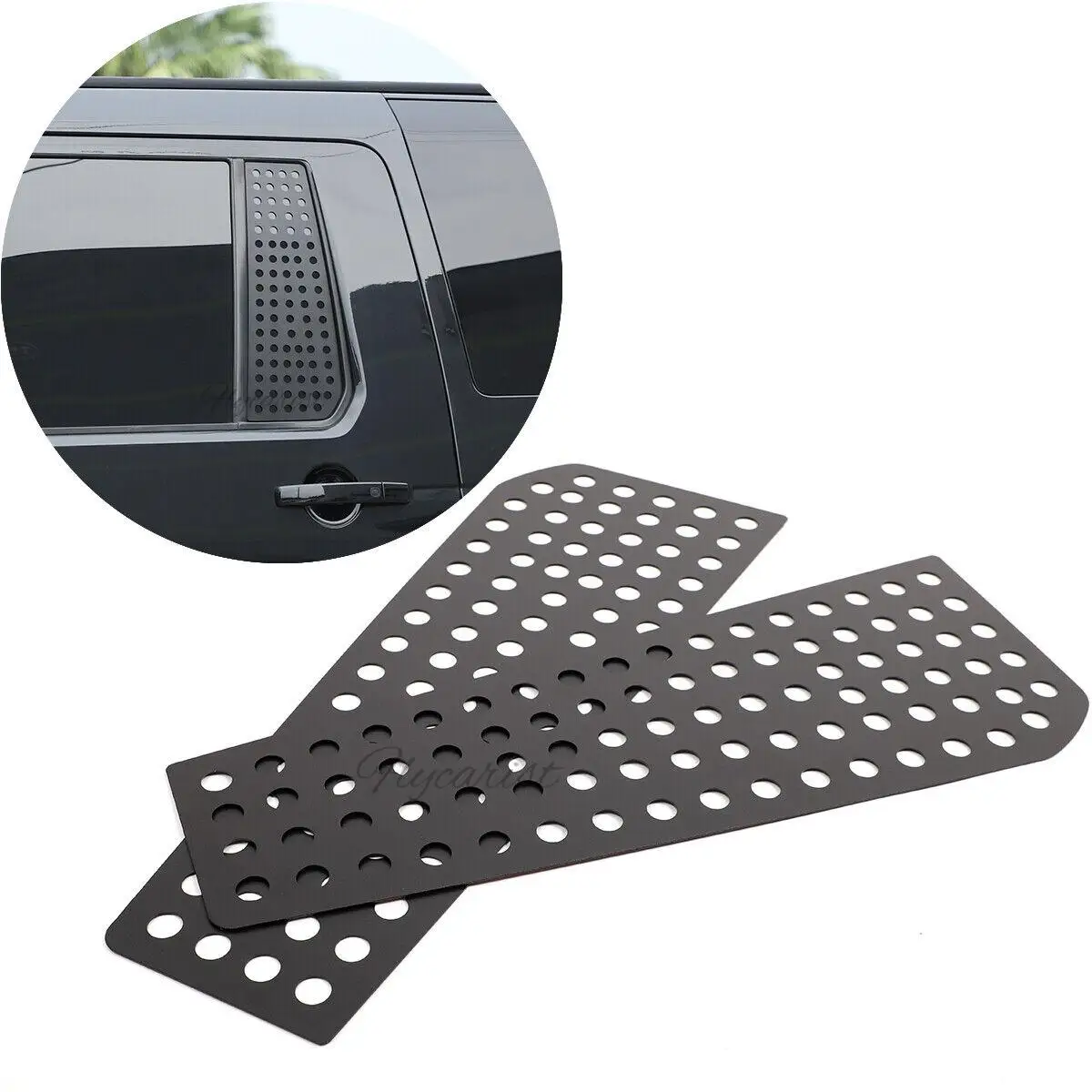 Декоративная панель заднего бокового окна из алюминиевого сплава черная для Land