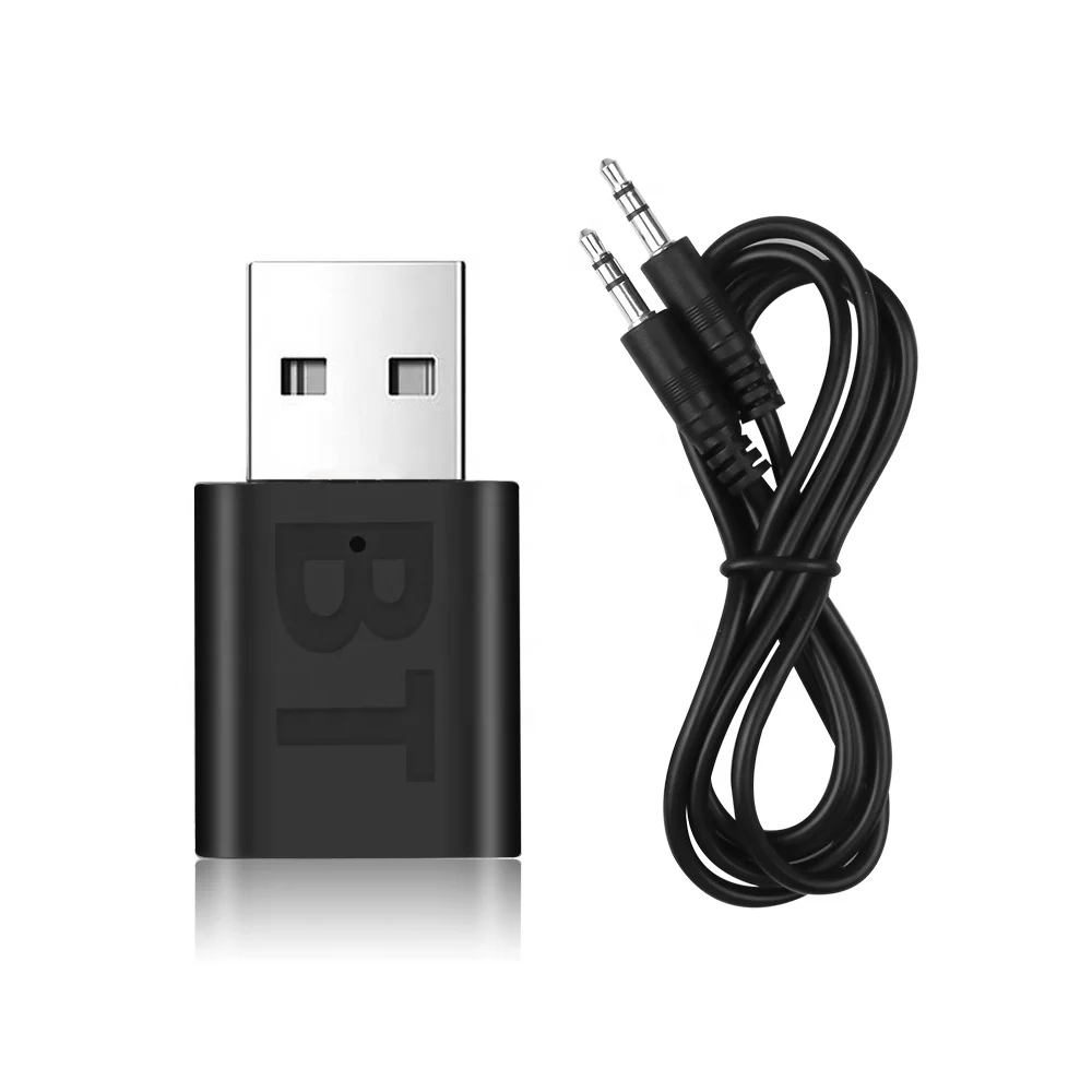 

USB Wireless BT Receiver Adapter Music 3.5mm AUX Car Audio For Speaker