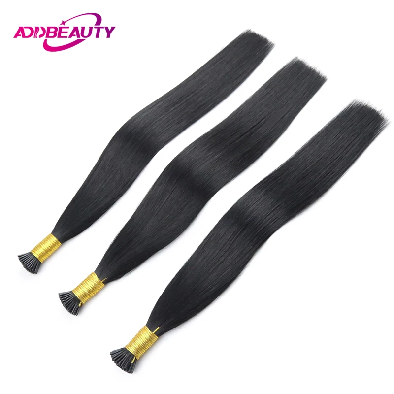 I Tip Наращивание волос человеческие волосы Addbeauty прямые из сплава 50 прядей