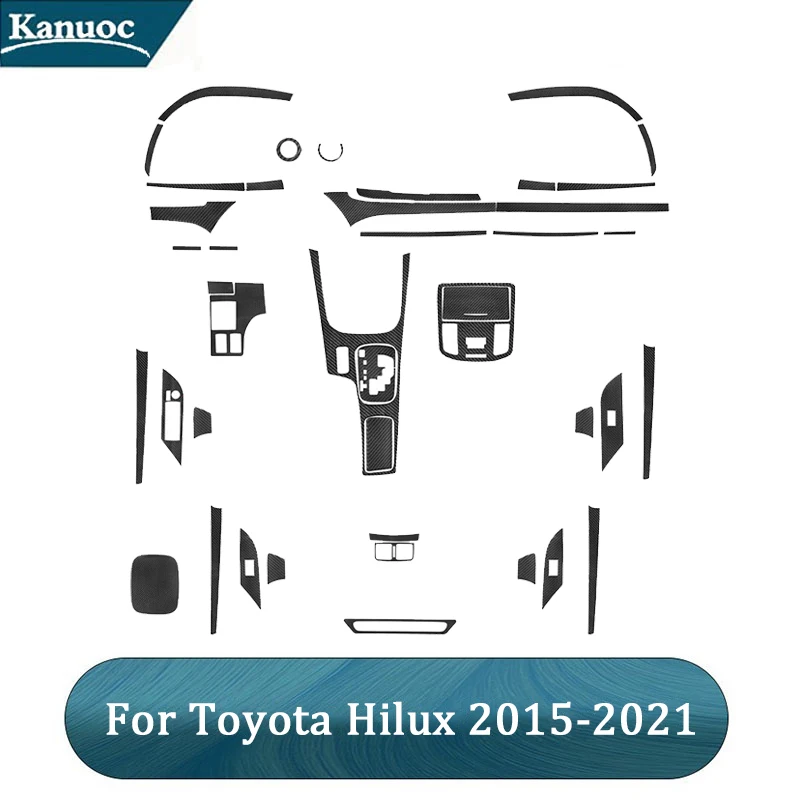 Черные наклейки из углеродного волокна отделочная полоса для Toyota Hilux 2015 2016 2017 2018