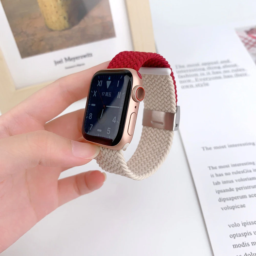 Braided Strap for Apple Watch 8 Ultra 7 Band 49mm 41mm 45mm Nylon Bracelet Correa IWatch Series 6 3 4 5 SE 38mm 40mm 42mm 44mm