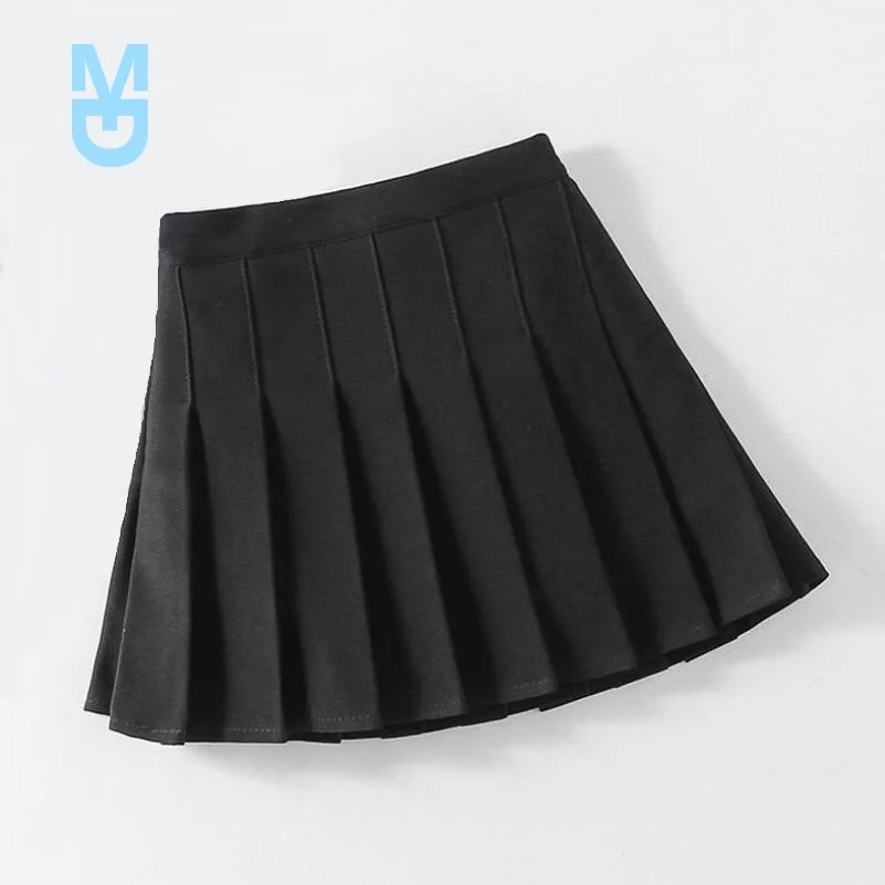 

New School Uniform Girls Skirts Performance Pleated Skirt Solid Children Clothes Baby Toddler Teenager Kids Bottoms 6 8 10 12 Y