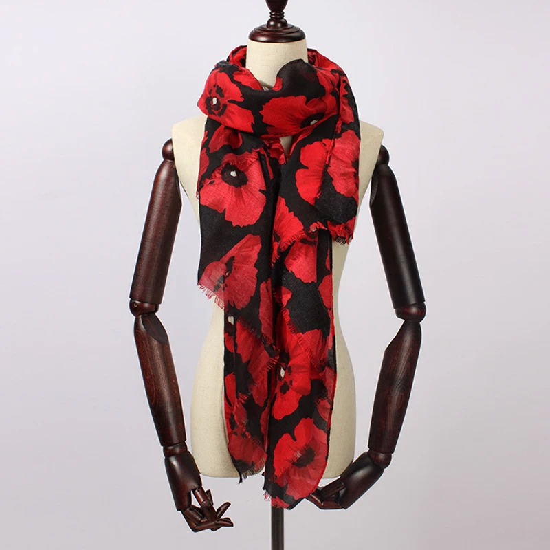 2021 Для женщин шарф Дизайнерские Цветочный принт твил шали из вискозы женские
