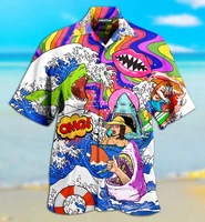 2022 mens hawaiian shirt cuban collar short sleeve oversize top 3d print shirt for men beach summer holiday vacation club dress