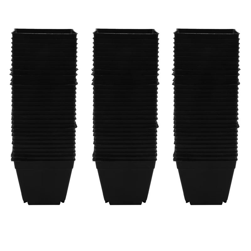 

Пластиковые горшки для растений, квадратные, черные, 4 дюйма, 90 упаковок
