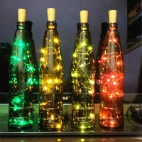 1m 2m wine bottle lights with cork led string light copper wire fairy garland lights christmas holiday party wedding decoration