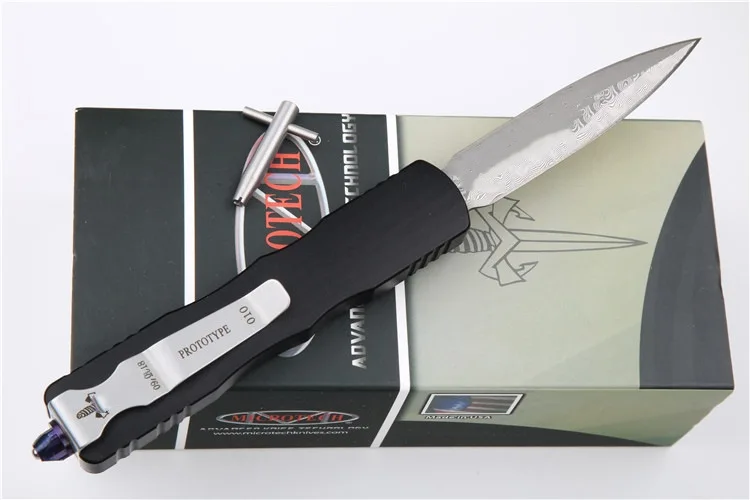 Новый прототип алюминиевая ручка лезвие из дамасской стали для выживания
