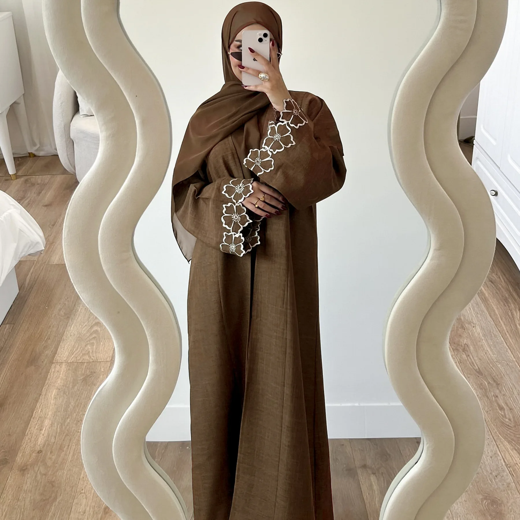 Ид Мубарак Абая женское мусульманское платье с вышивкой Дубай Турция Кафтан