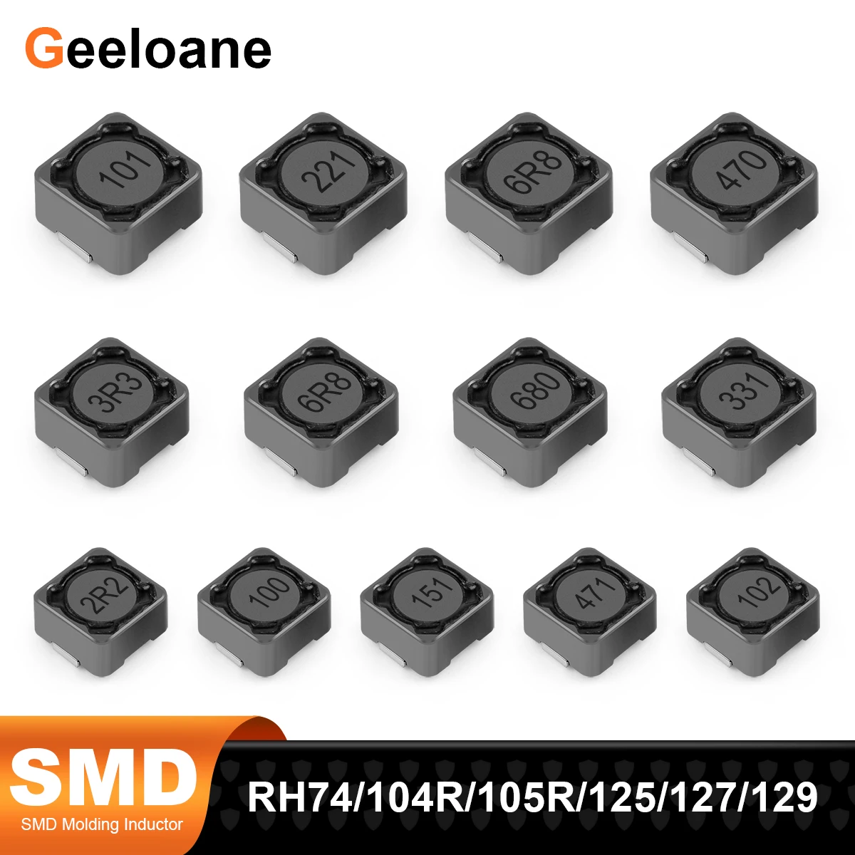 

10Pcs SMD Molding Power Inductor Shielding RH74 RH104R RH105R RH125 RH127 RH129 Anti-interference with Magnetic Cover Inductance