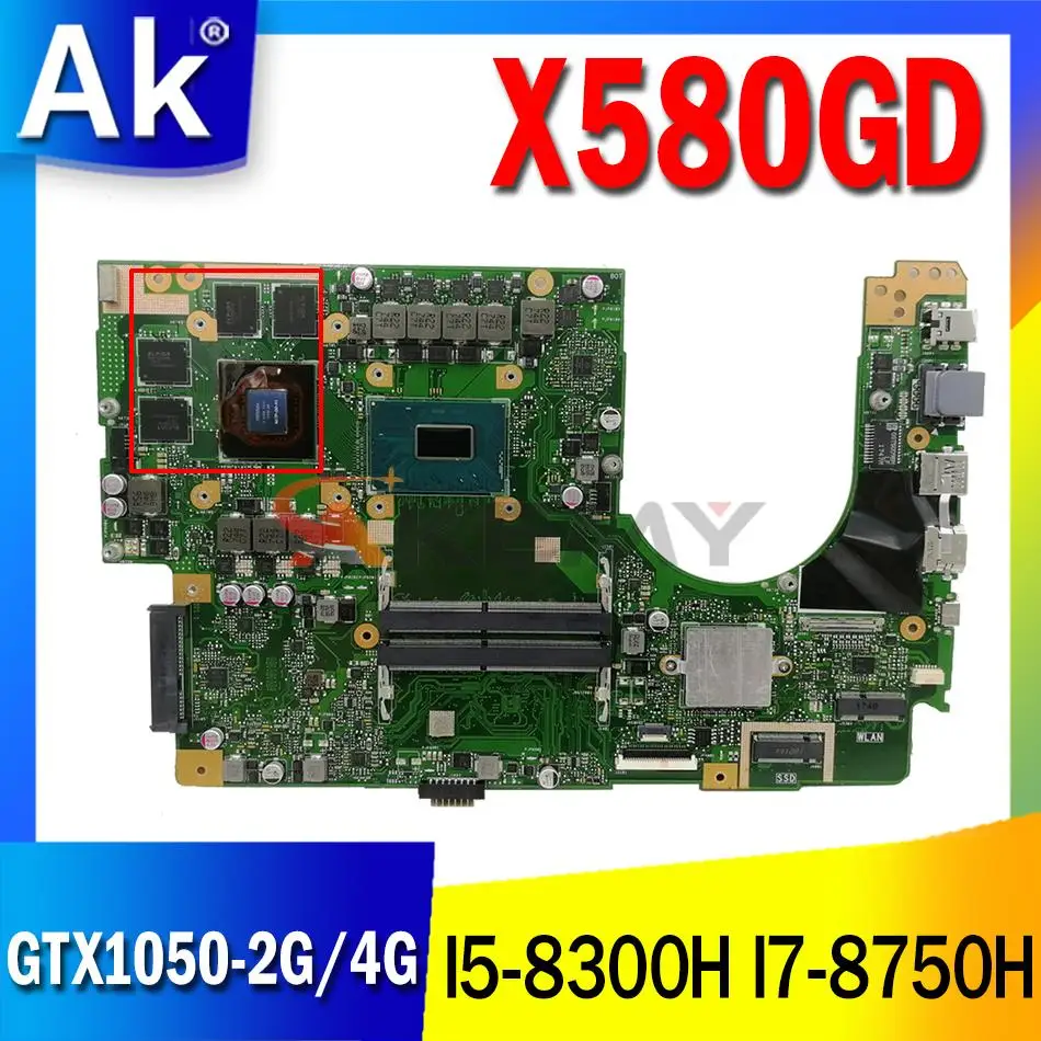 X580GD материнская плата для ноутбука GTX1050 2G 4G GPU I5-8300H I7-8750H CPU ASUS X580 X580G Материнская |