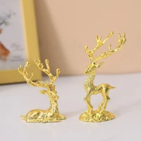 plating gold elk deer figurines 1 pair metal animal statue ornament for wedding dining table decoration valentine%e2%80%99s day gift