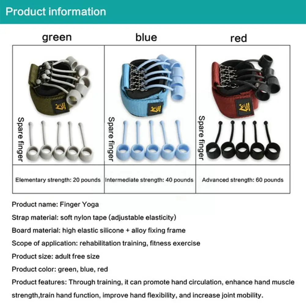 

Hand Gripper Finger Expander Finger Trainer Finger Bands Force Grip Training Exerciser Resistance Hand Finger Device Fitnes X7v2
