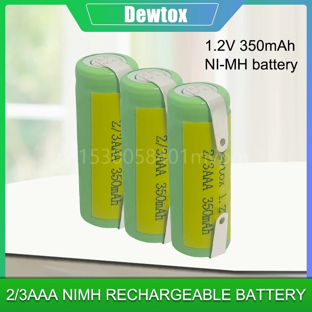 Ni-mh 1 2 в 2/3AAA 350 мАч DEWTOX с сварочной лентой перезаряжаемая батарея промышленная для
