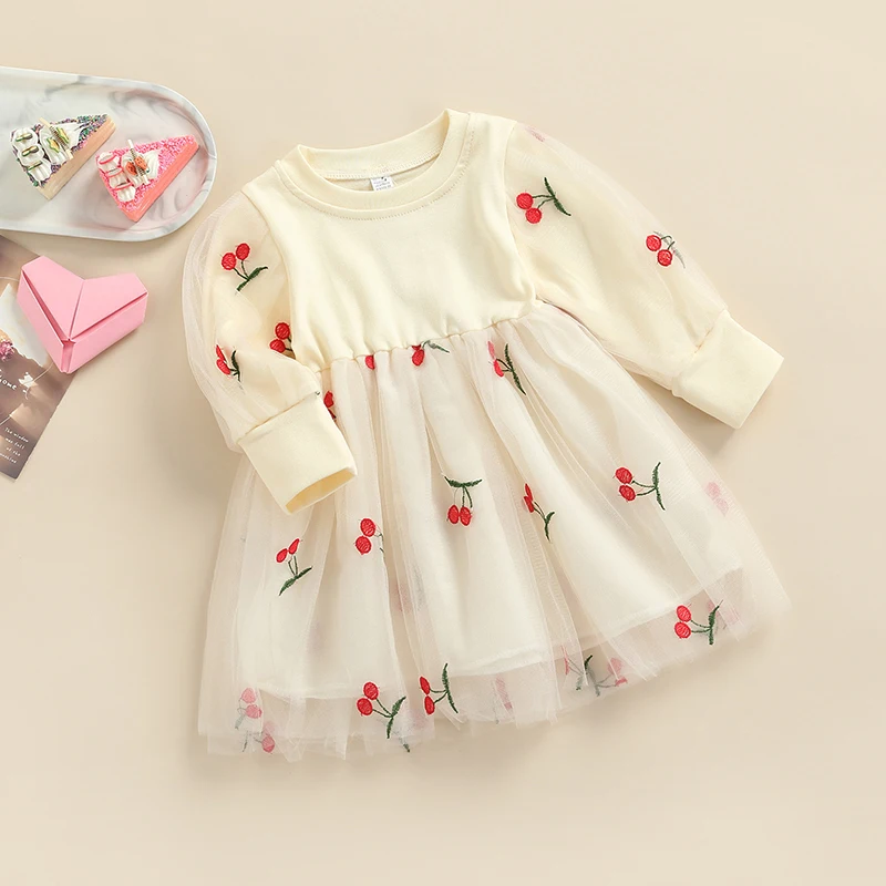 Одежда для маленьких девочек платья с длинным рукавом платья-пачки из тюля