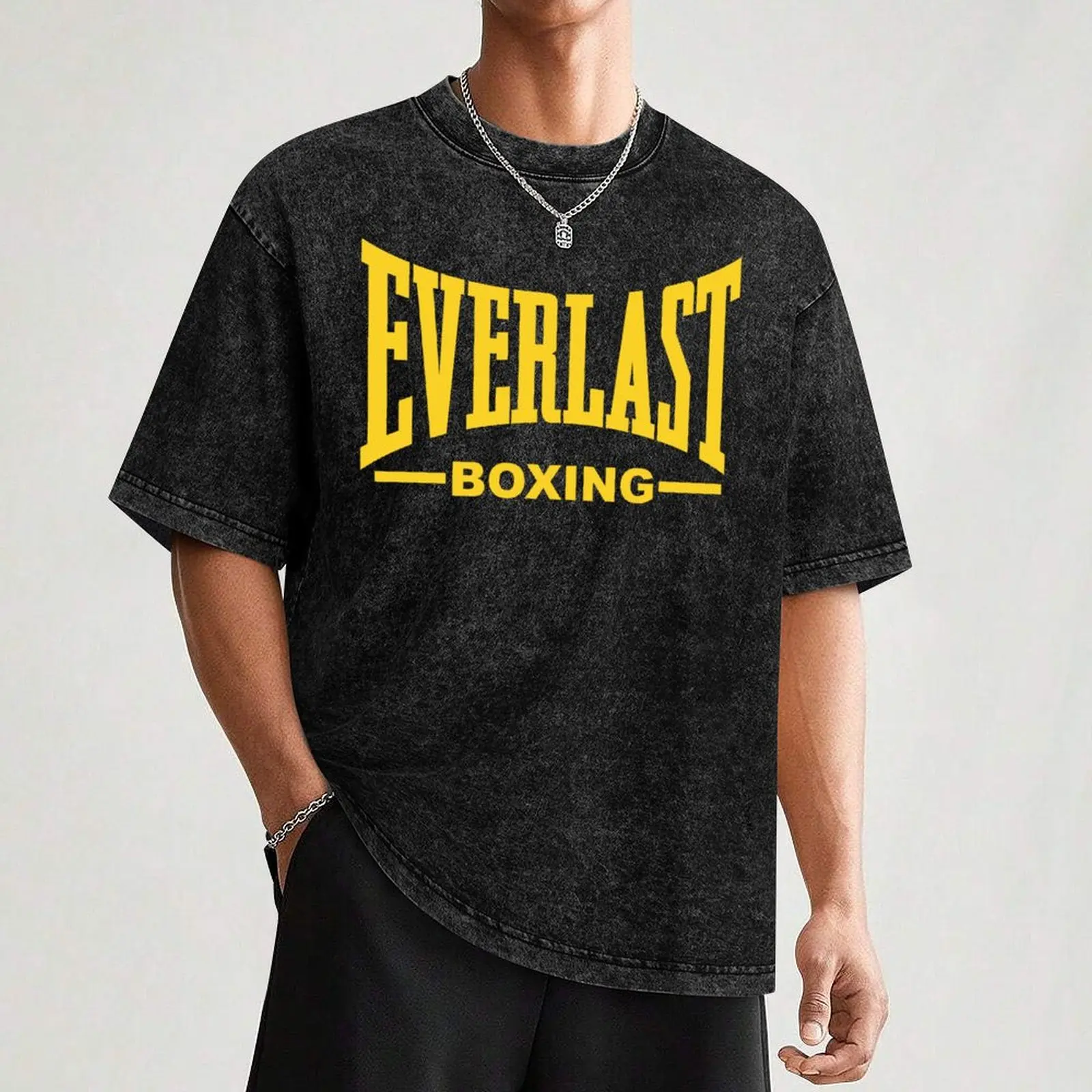 Everlast желтая фотография летние топы Мужская футболка с графическим рисунком
