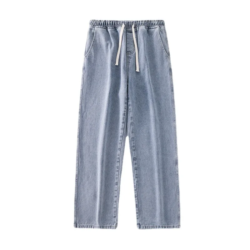 Men's Jeans Wide Leg Loose Casual Solid Straight Pants Fashion Streetwear Male Clothing For Daily Life