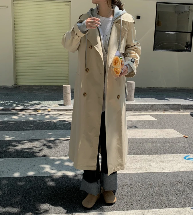 

Women's Double-Breasted Classic Lapel Overcoat Belted Slim Outerwear Coat for Women wholesale