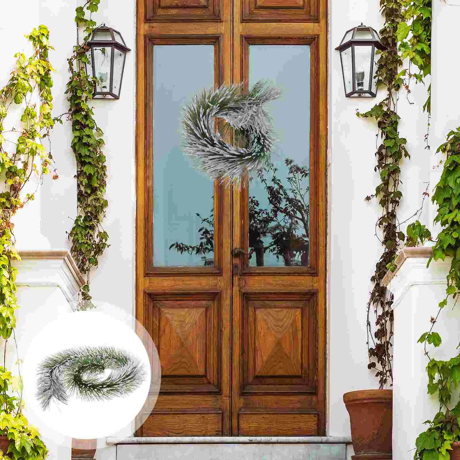 

Christmas Garland Wreath Artificial Needle Door Branch Pine Holiday Diy Front Decorations Branches