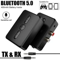 bluetooth 5 0 audio receiver transmitter rca 3 5mm aux jack music 400mah stereo wireless adapter handsfree call for car pc tv